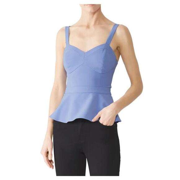 Parker XL Marsha Cami Top Blue V Neck Flared Adjustable Straps Sleeveless - Picture 1 of 9